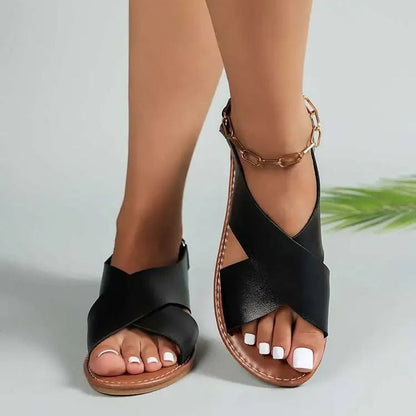 Women's Flat Leather Sandals