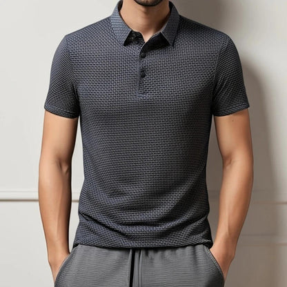 Men's Knitted Polo Shirt Short Sleeve