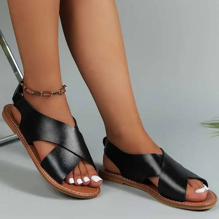 Women's Flat Leather Sandals