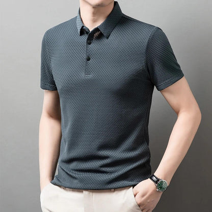 Men's Knitted Polo Shirt Short Sleeve