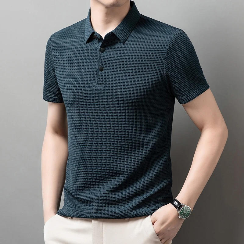 Men's Knitted Polo Shirt Short Sleeve