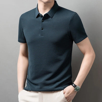 Men's Knitted Polo Shirt Short Sleeve