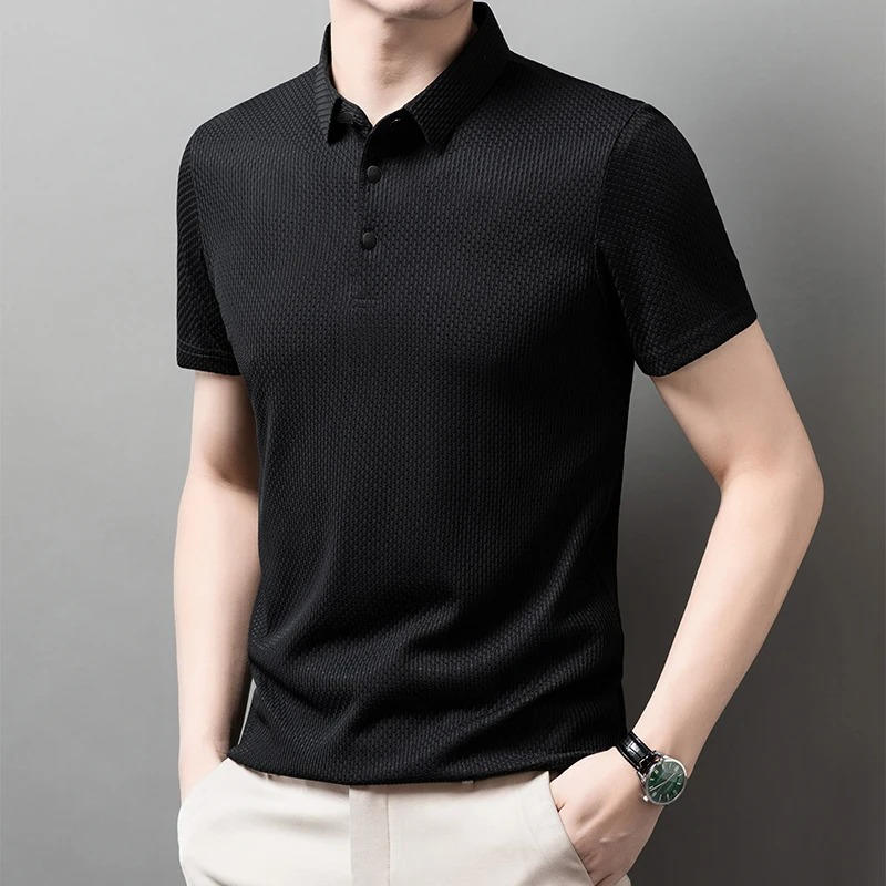 Men's Knitted Polo Shirt Short Sleeve
