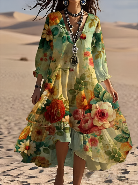 Floral Vintage Boho Maxi Dress