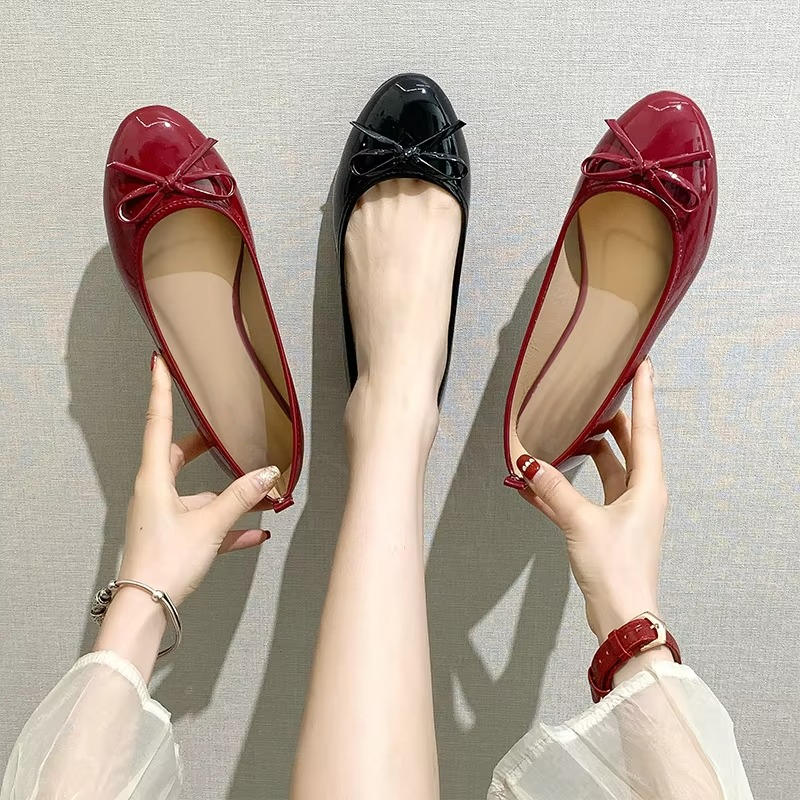 Leather Ballet Flats With Arch Support