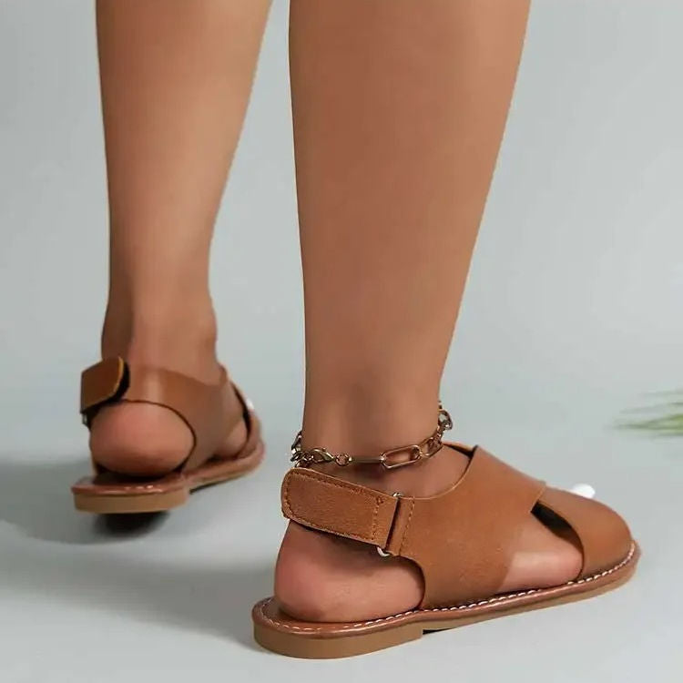 Women's Flat Leather Sandals