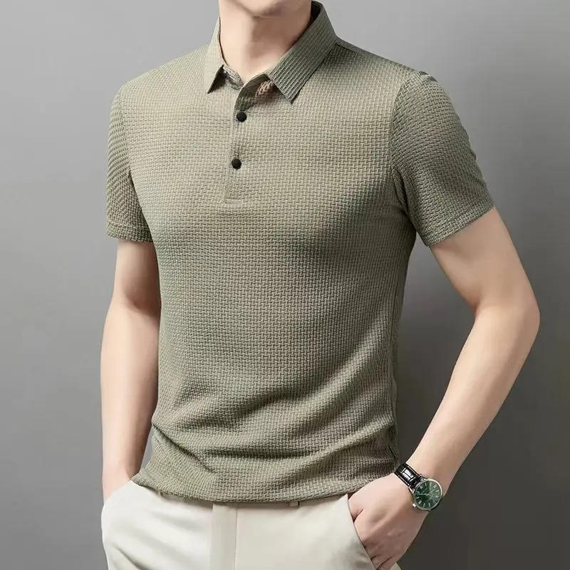 Men's Knitted Polo Shirt Short Sleeve