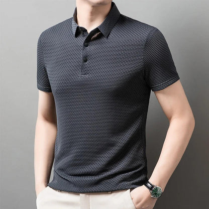 Men's Knitted Polo Shirt Short Sleeve