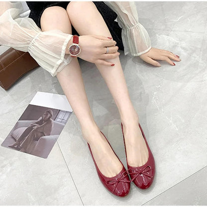 Leather Ballet Flats With Arch Support