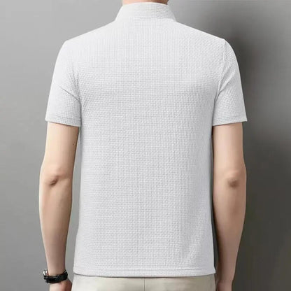 Men's Knitted Polo Shirt Short Sleeve