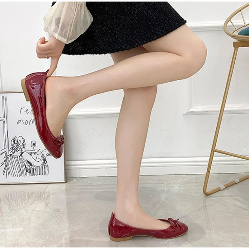 Leather Ballet Flats With Arch Support