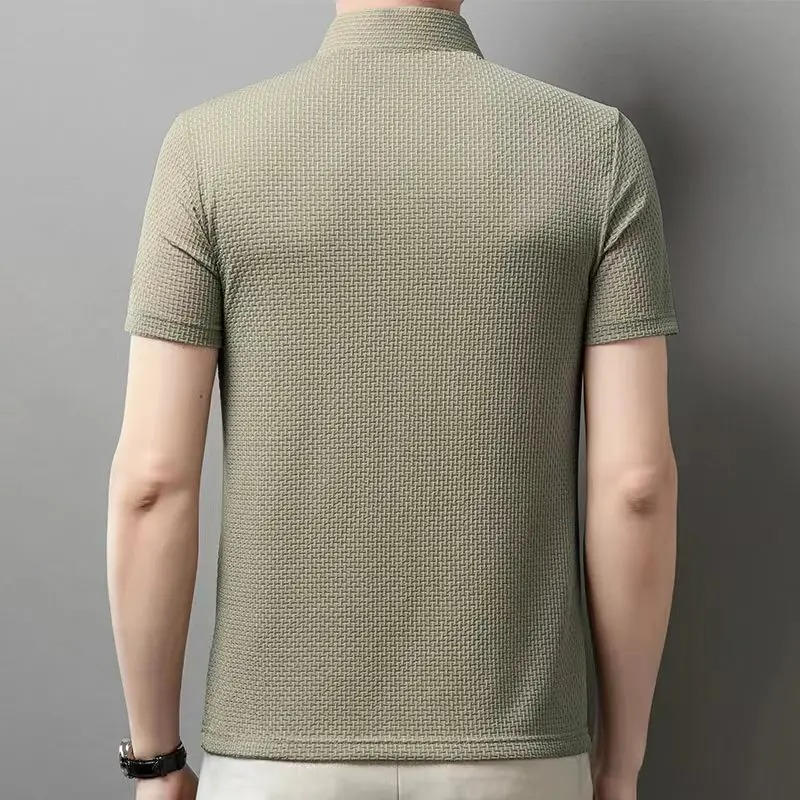 Men's Knitted Polo Shirt Short Sleeve