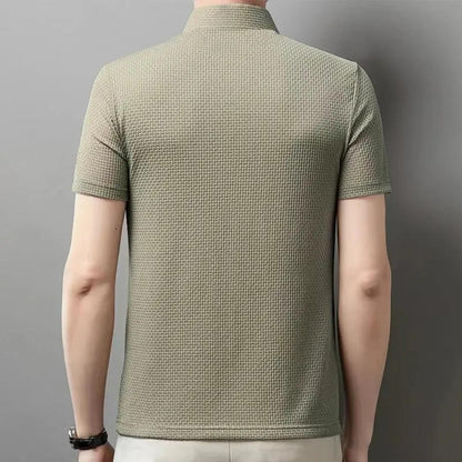 Men's Knitted Polo Shirt Short Sleeve