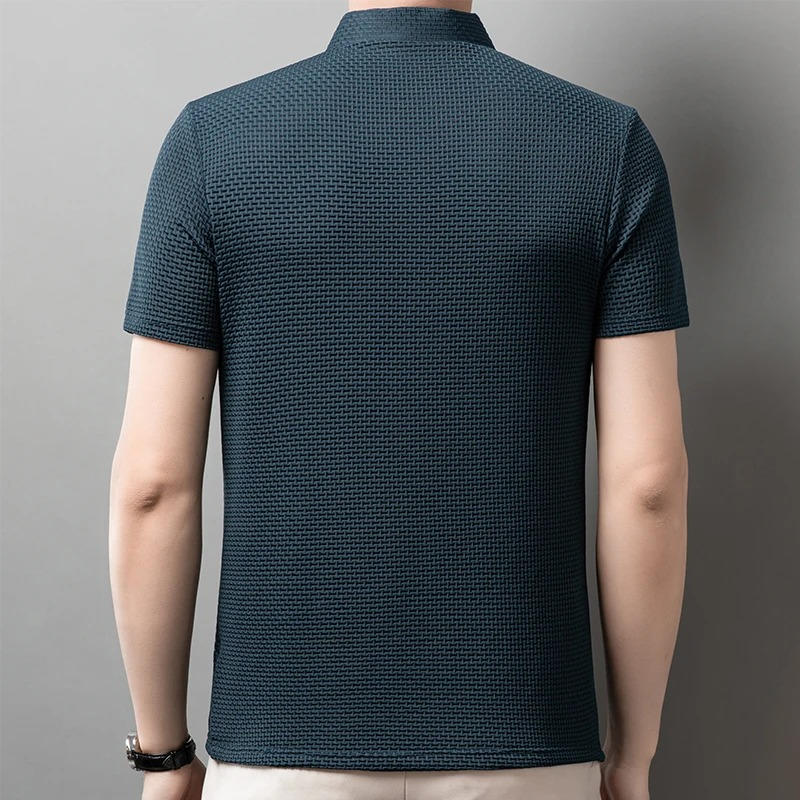 Men's Knitted Polo Shirt Short Sleeve