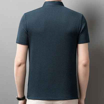 Men's Knitted Polo Shirt Short Sleeve