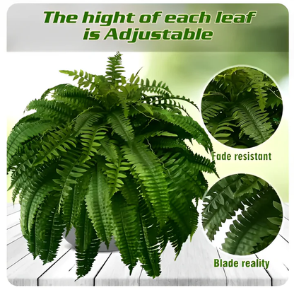 UV Resistant Artificial Boston Fern – Lifelike Outdoor & Indoor Hanging Plant