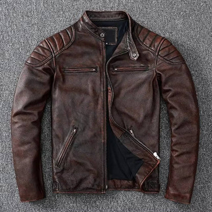 Men's Premium Quilted Leather Motorcycle Jacket