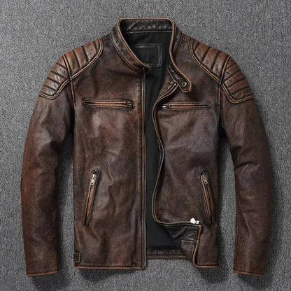 Men's Premium Quilted Leather Motorcycle Jacket