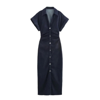 Women's Fitted button down Denim Dress
