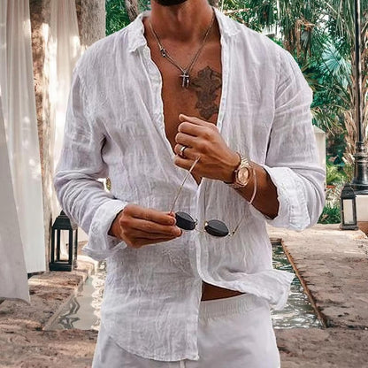 Men's Linen Long Sleeve Shirts