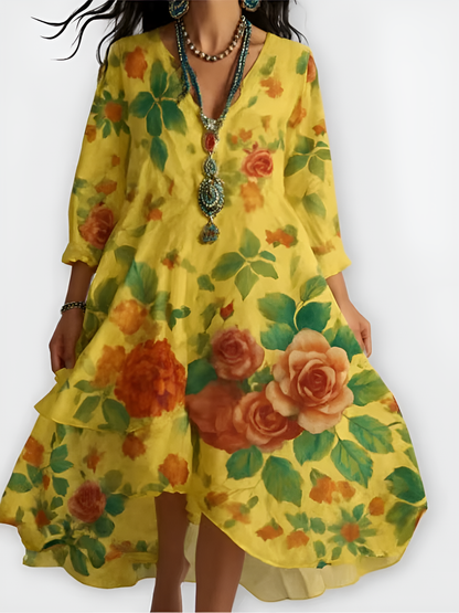 Floral Vintage Boho Maxi Dress