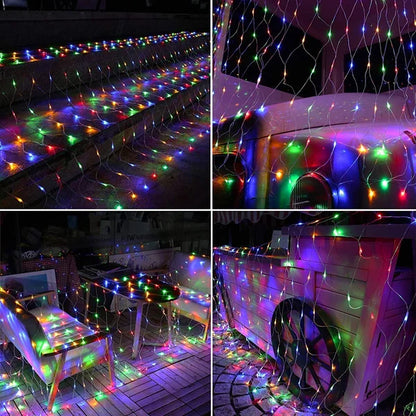 Aqua Mesh Waterproof String Lights for Yard at Night