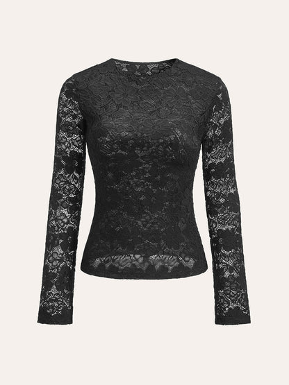 Floral Lace Long-Sleeve Top