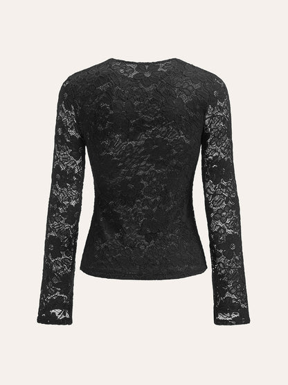 Floral Lace Long-Sleeve Top