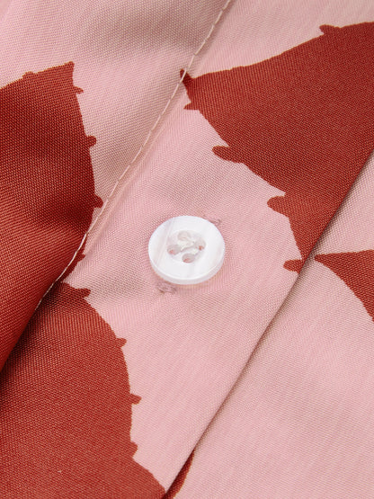 Floral Print Shirt Jumpsuit