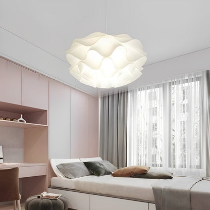 Kwiatowy Trzystopniowy Żyrandol LED Biały Lampa Wisząca