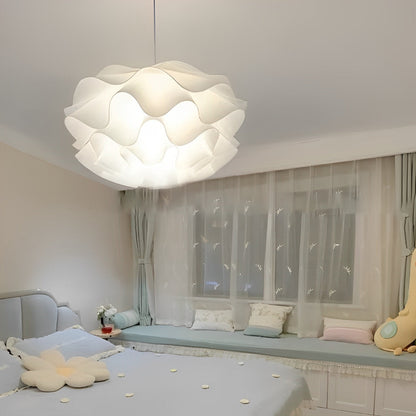 Kwiatowy Trzystopniowy Żyrandol LED Biały Lampa Wisząca