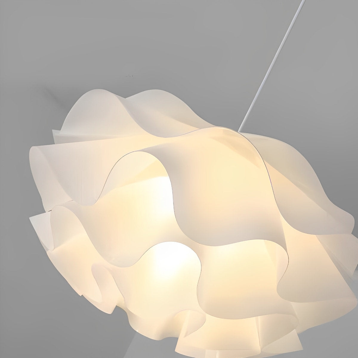 Kwiatowy Trzystopniowy Żyrandol LED Biały Lampa Wisząca