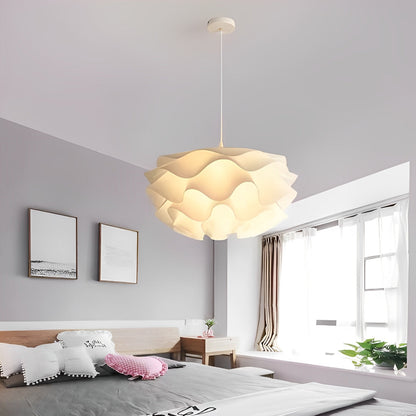 Kwiatowy Trzystopniowy Żyrandol LED Biały Lampa Wisząca