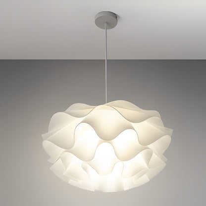 Kwiatowy Trzystopniowy Żyrandol LED Biały Lampa Wisząca