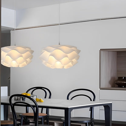 Kwiatowy Trzystopniowy Żyrandol LED Biały Lampa Wisząca