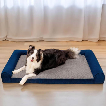 Full support faux fleece and suede orthopedic dog bed