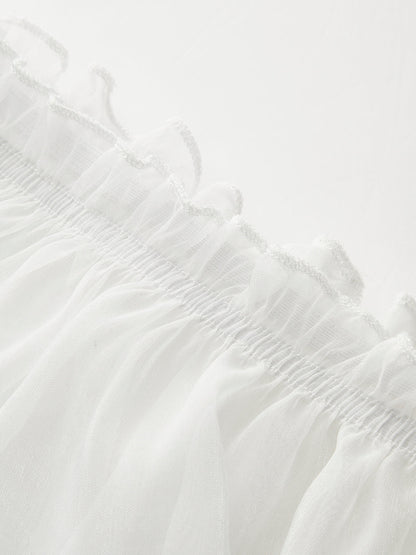 Gradient Floral Off-Shoulder Chiffon Top