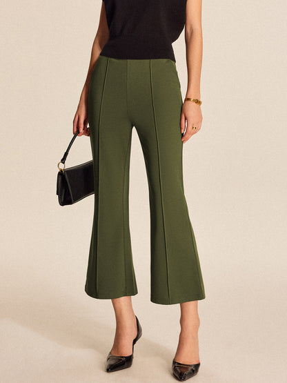 High-Waist Pocket Flared Cropped Pants