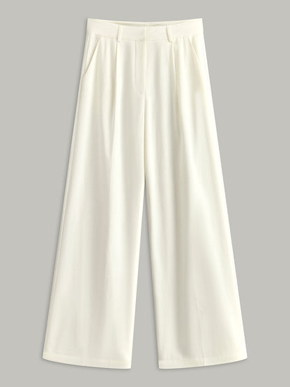 High-Waisted Wide-Leg Pants With Pockets