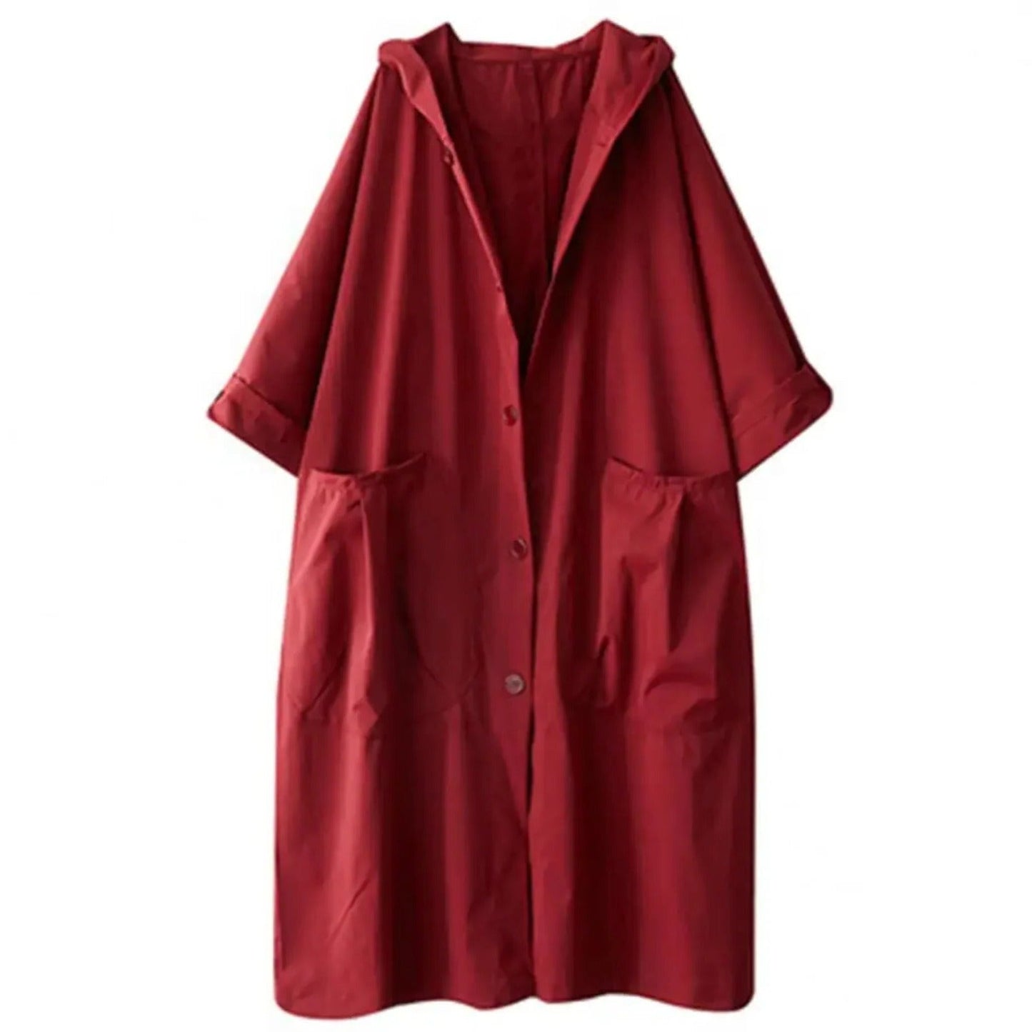 Women's Long Hooded Trench Coat