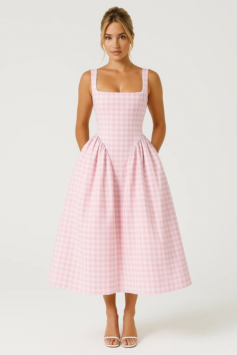 Square Neck Midi Dress