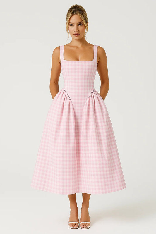 Square Neck Midi Dress