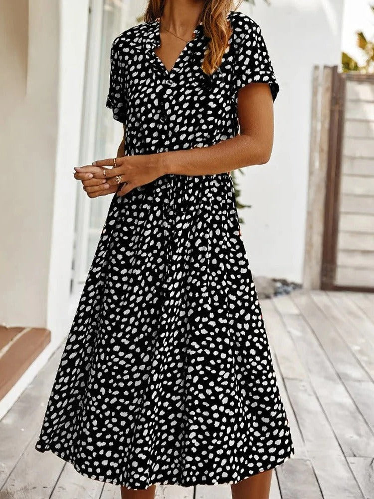 Midi Dress with Short Sleeves