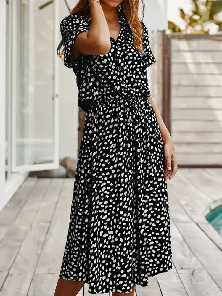 Midi Dress with Short Sleeves