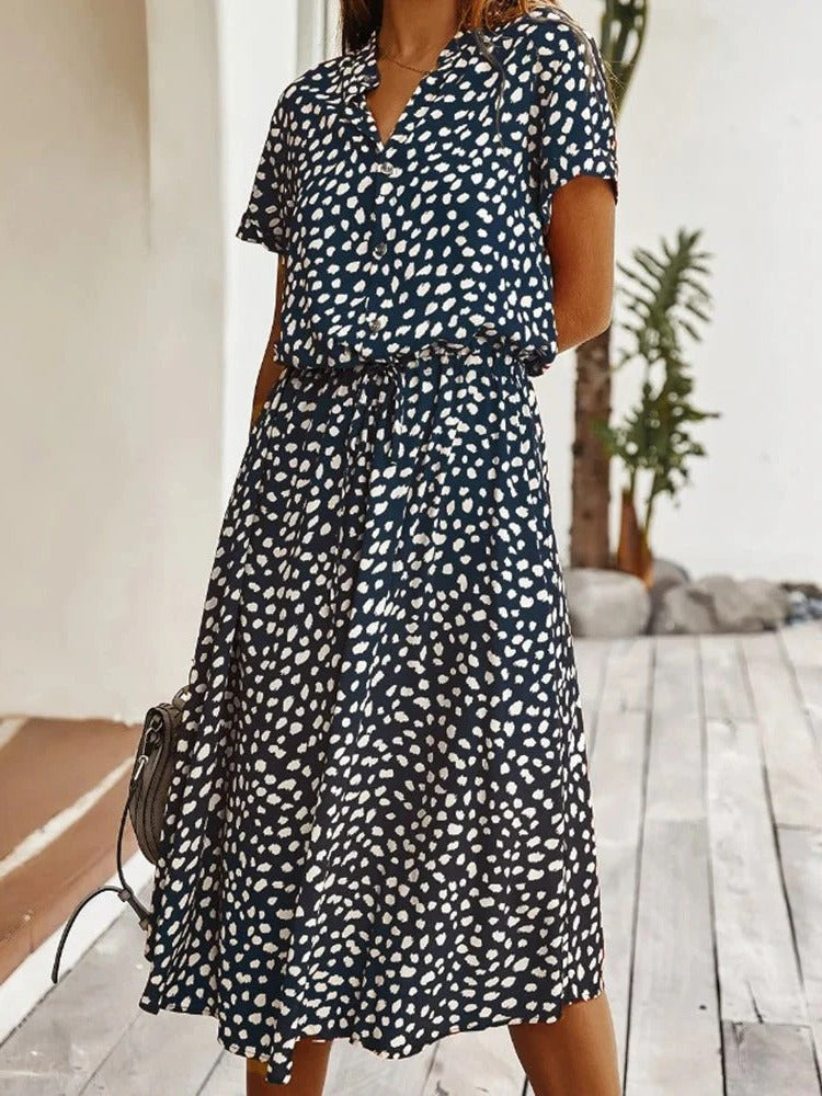 Midi Dress with Short Sleeves