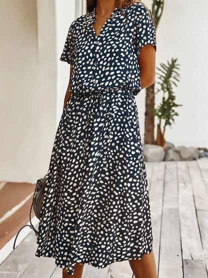 Midi Dress with Short Sleeves