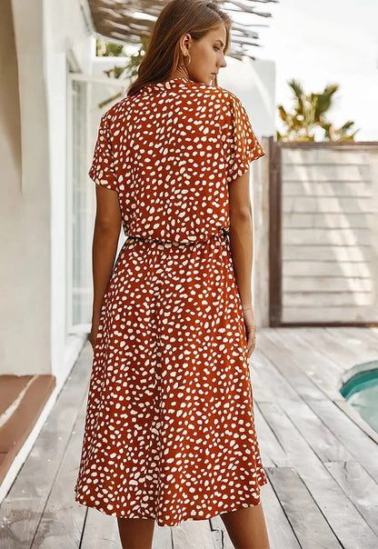 Midi Dress with Short Sleeves