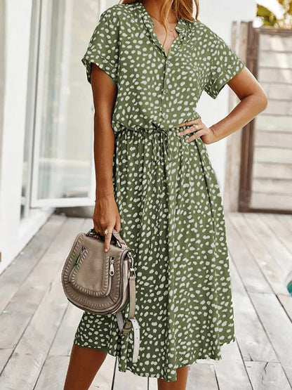 Midi Dress with Short Sleeves