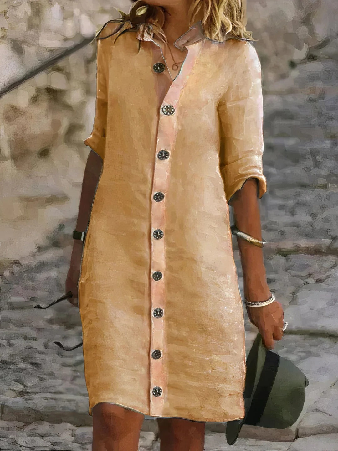 Button Front Shirt Dress