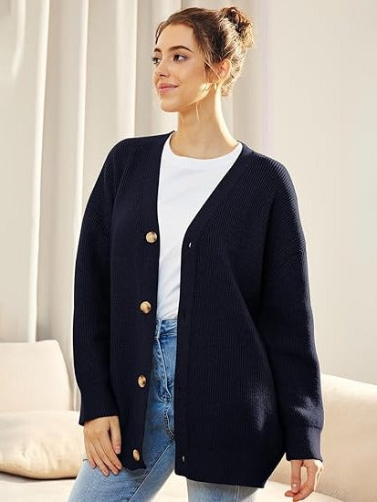 V-Neck Oversized Cardigan